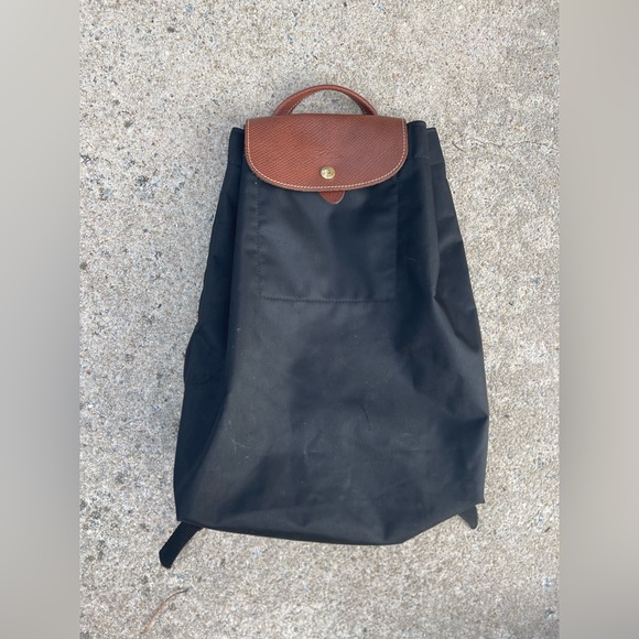 Longchamp Bags Longchamp Le Pliage Drawstring Black Nylon Brown